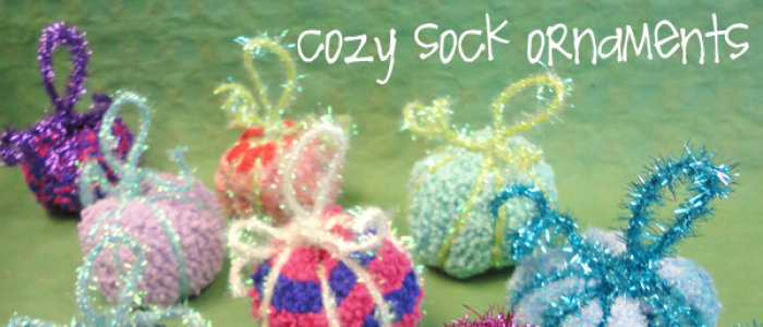 cozy sock ornaments
