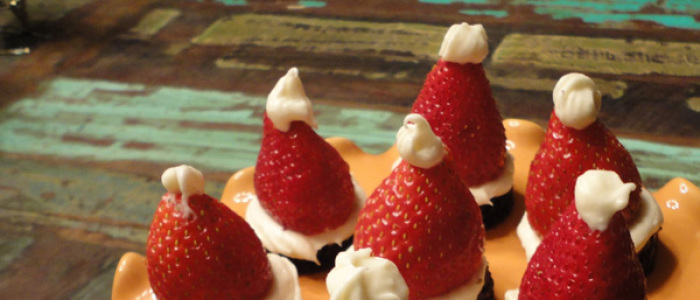 santa hat brownies