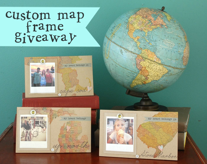 custom map frame giveaway